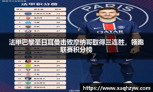 法甲巴黎圣日耳曼击败摩纳哥取得三连胜，领跑联赛积分榜